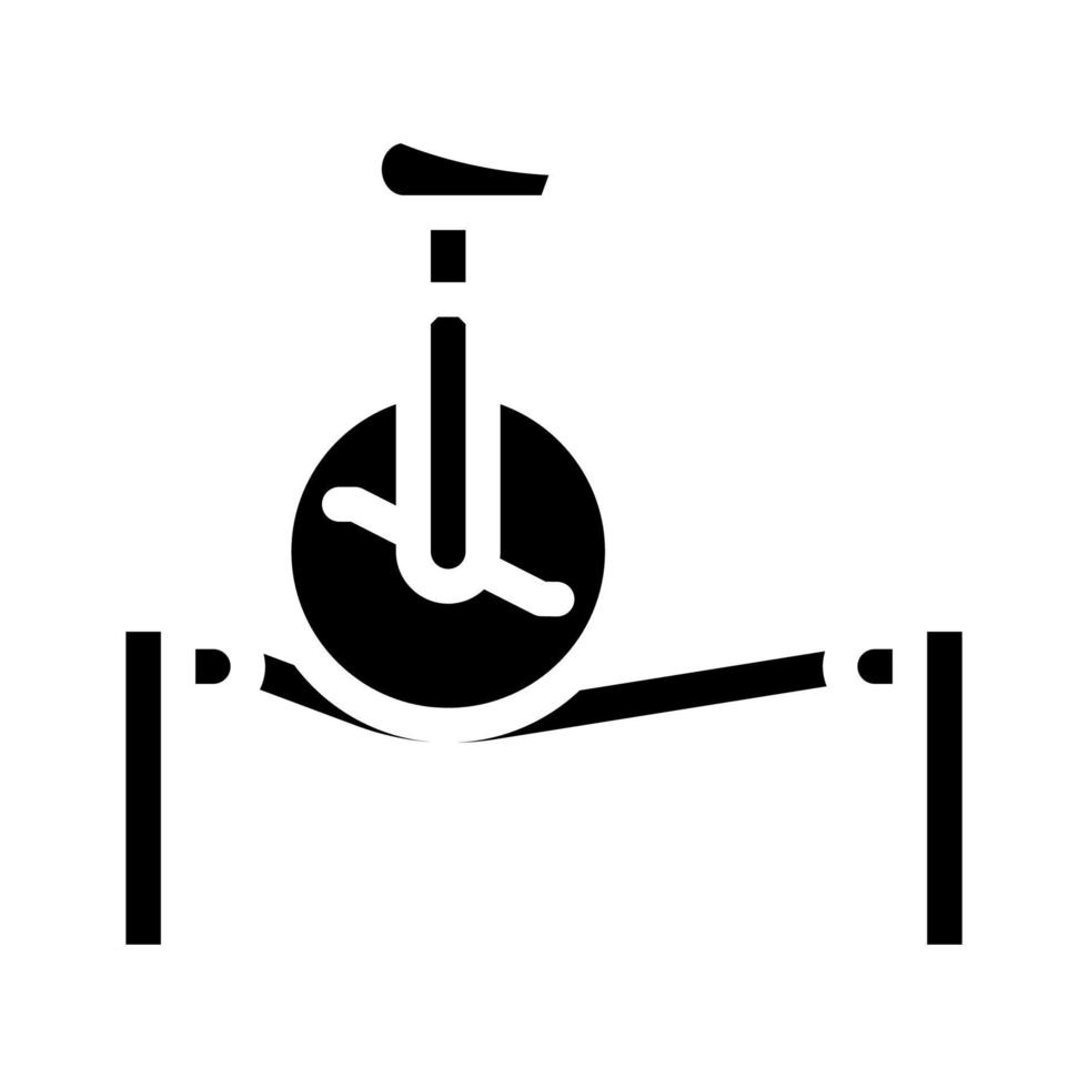 eenwieler op koord glyph pictogram vectorillustratie vector