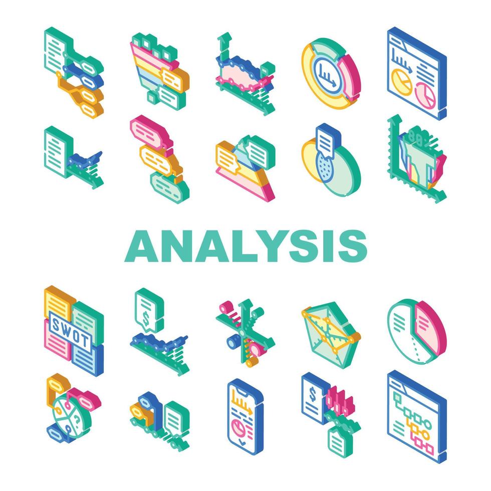 data-analyse diagram collectie iconen set vector