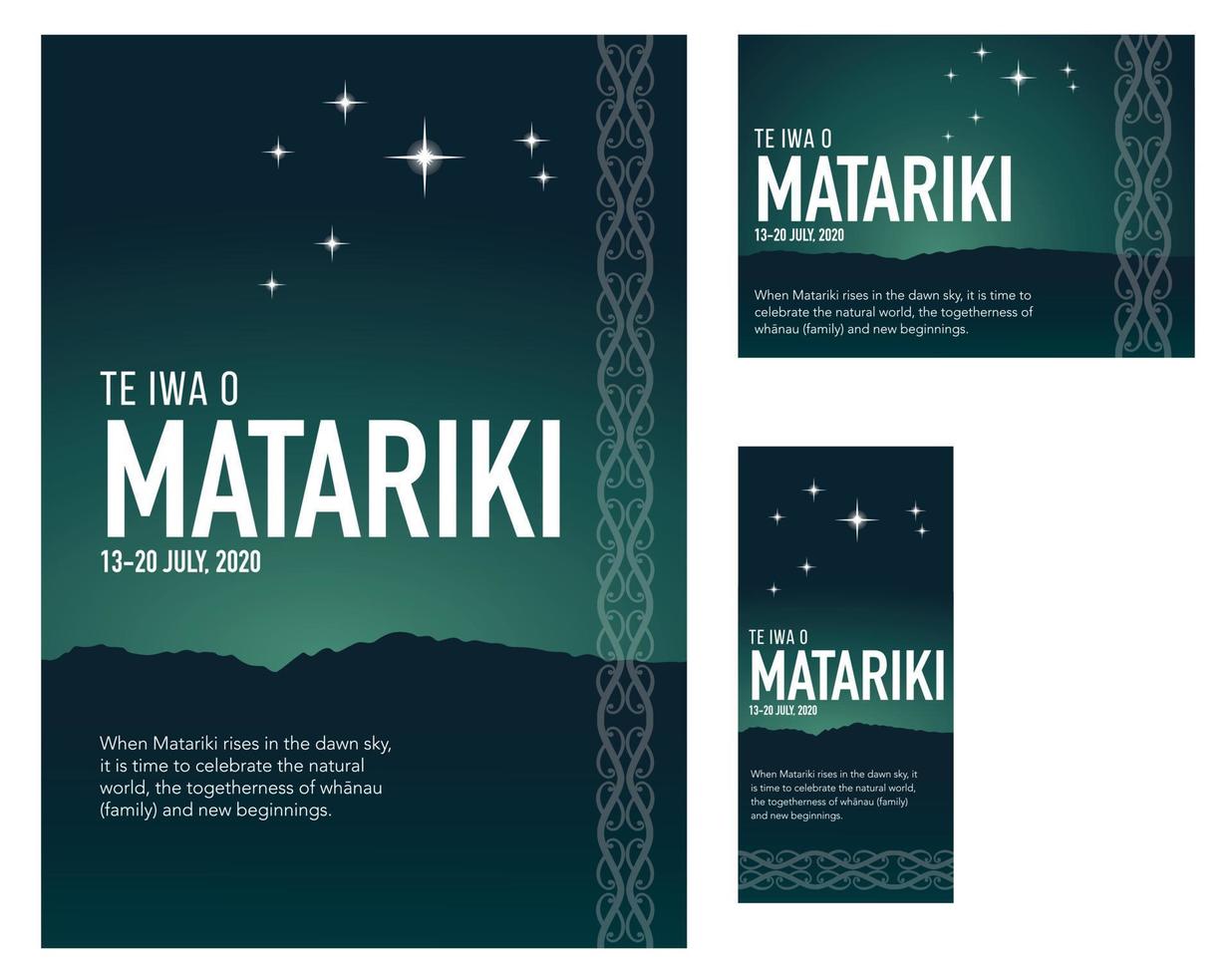 nz matariki maori nieuwjaar kowhaiwhai patroon vector