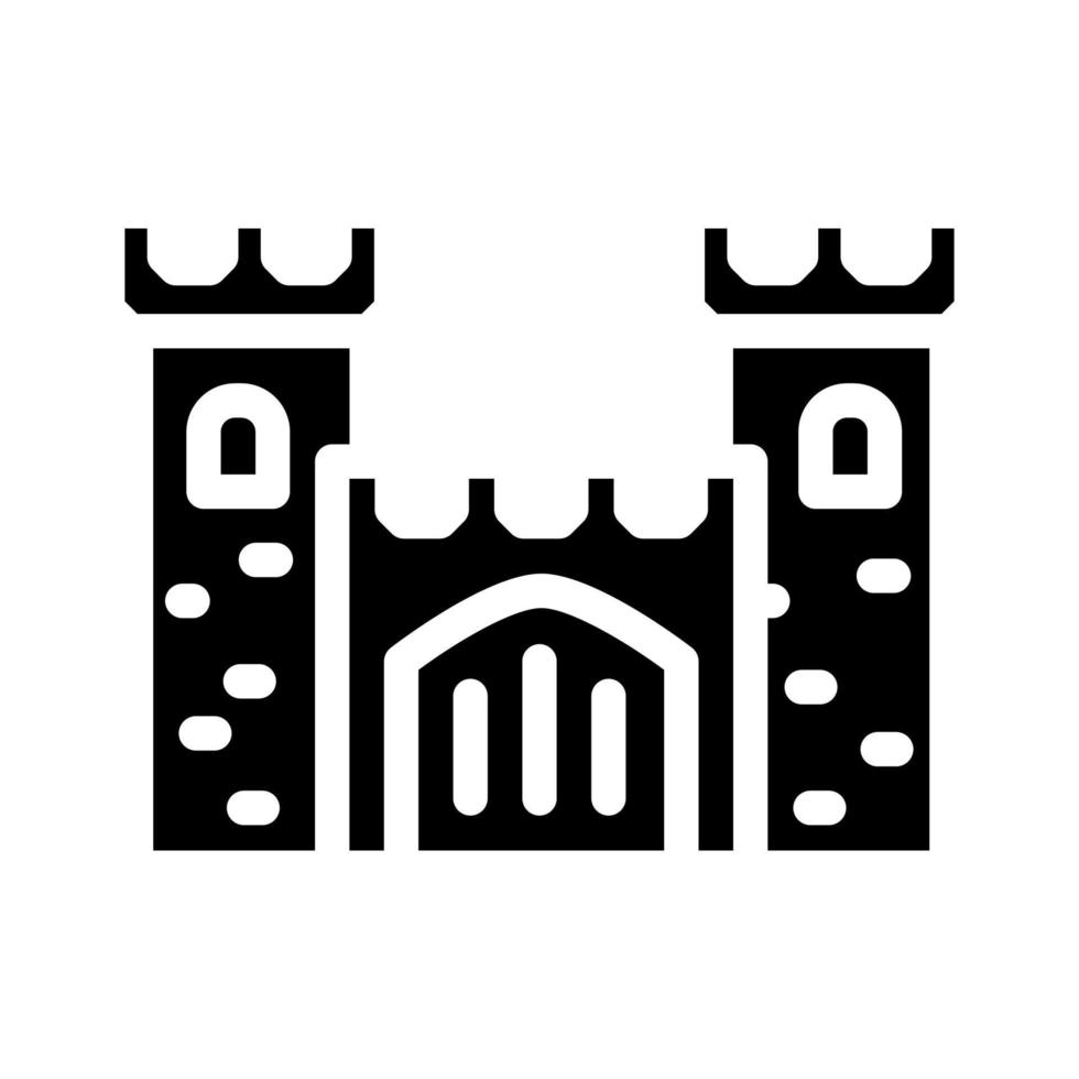 kasteel middeleeuws gebouw glyph pictogram vectorillustratie vector