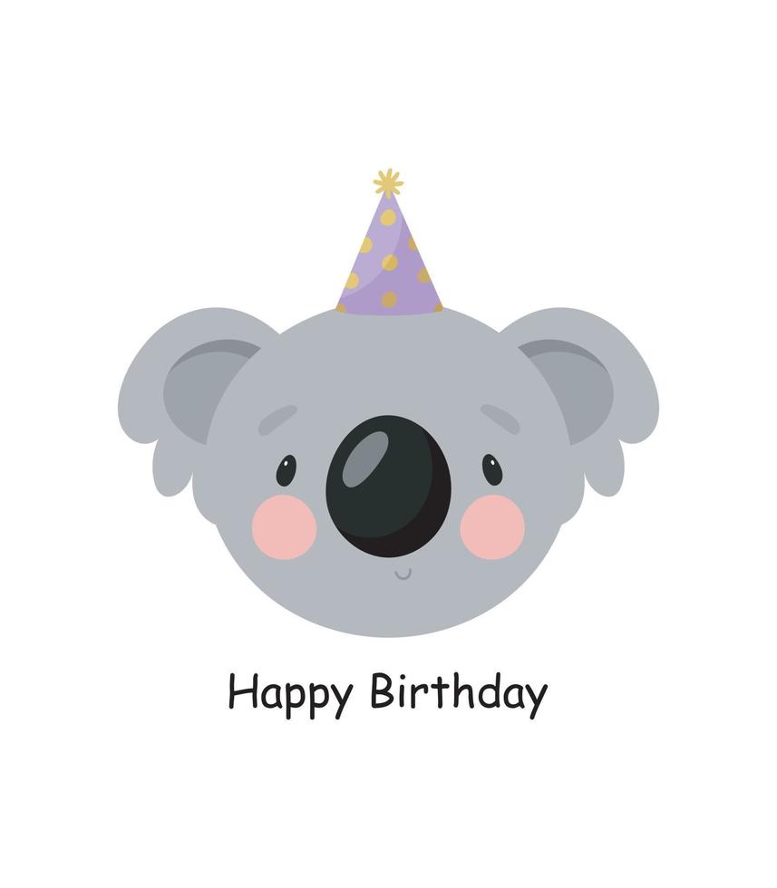 schattige koala. cartoon-stijl. vectorillustratie. voor kinderspullen, kaarten, posters, spandoeken, kinderboeken, bedrukking op de verpakking, bedrukking op kleding, stof, behang, textiel of servies. vector