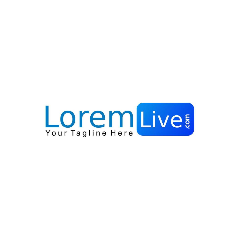 online tv-kanaal logo ontwerpsjabloon, live streaming logo concept, blauw afgerond vierkant pictogram vector