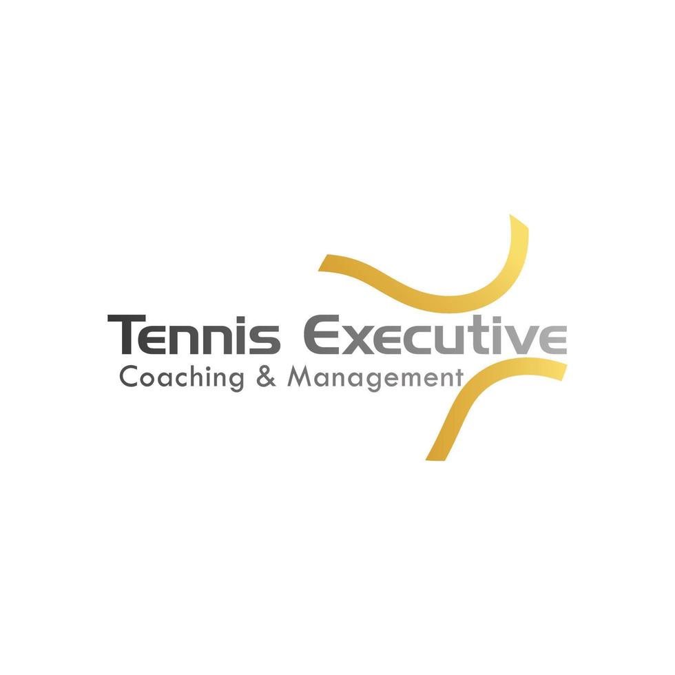 tennis executive logo ontwerpsjabloon, schoon, eenvoudig, chique, tennisbal vorm logo concept vector
