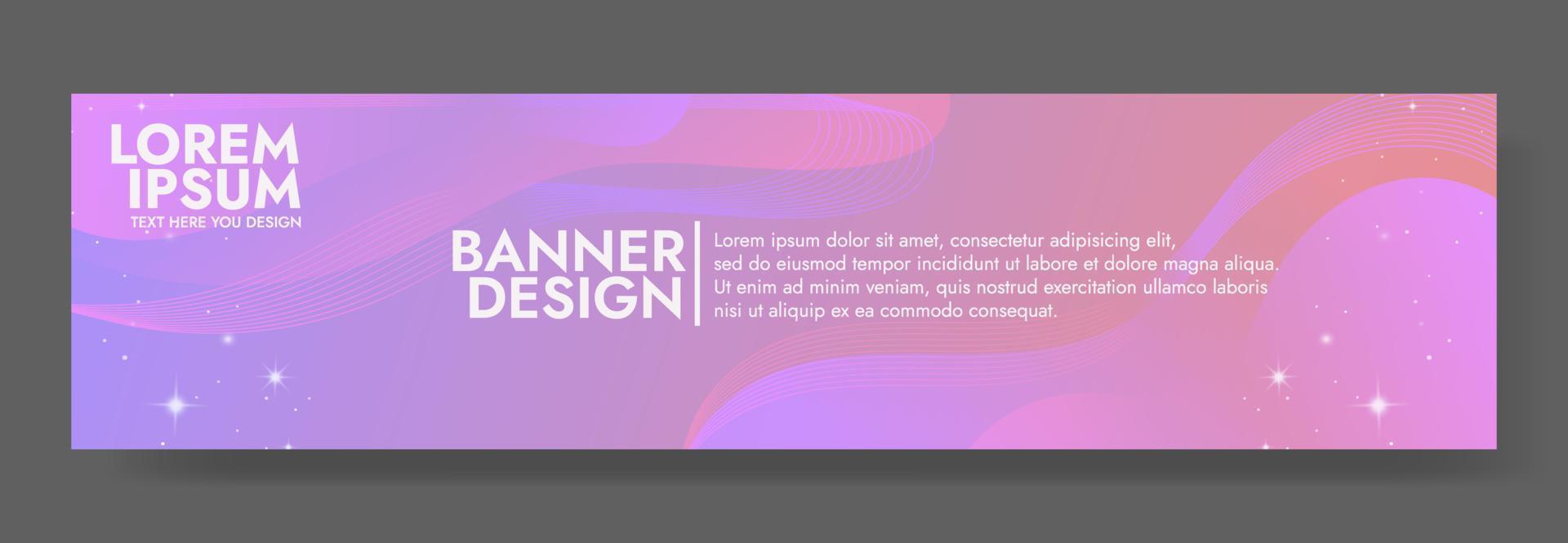 sjabloon voor abstracte paarse vloeiende golfbanner vector