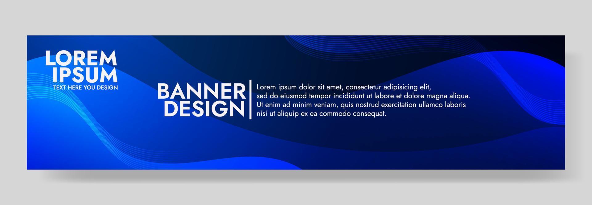 sjabloon voor abstracte blauwe vloeiende golfbanner vector