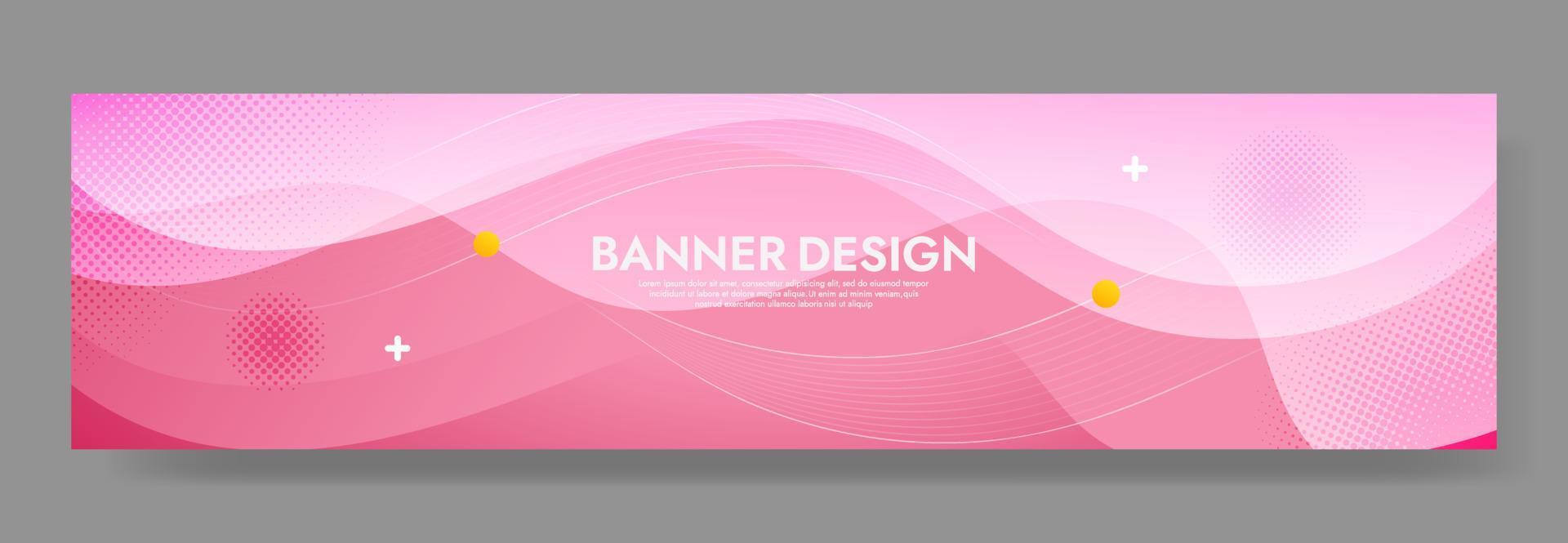 sjabloon voor abstracte roze vloeiende golfbanner vector