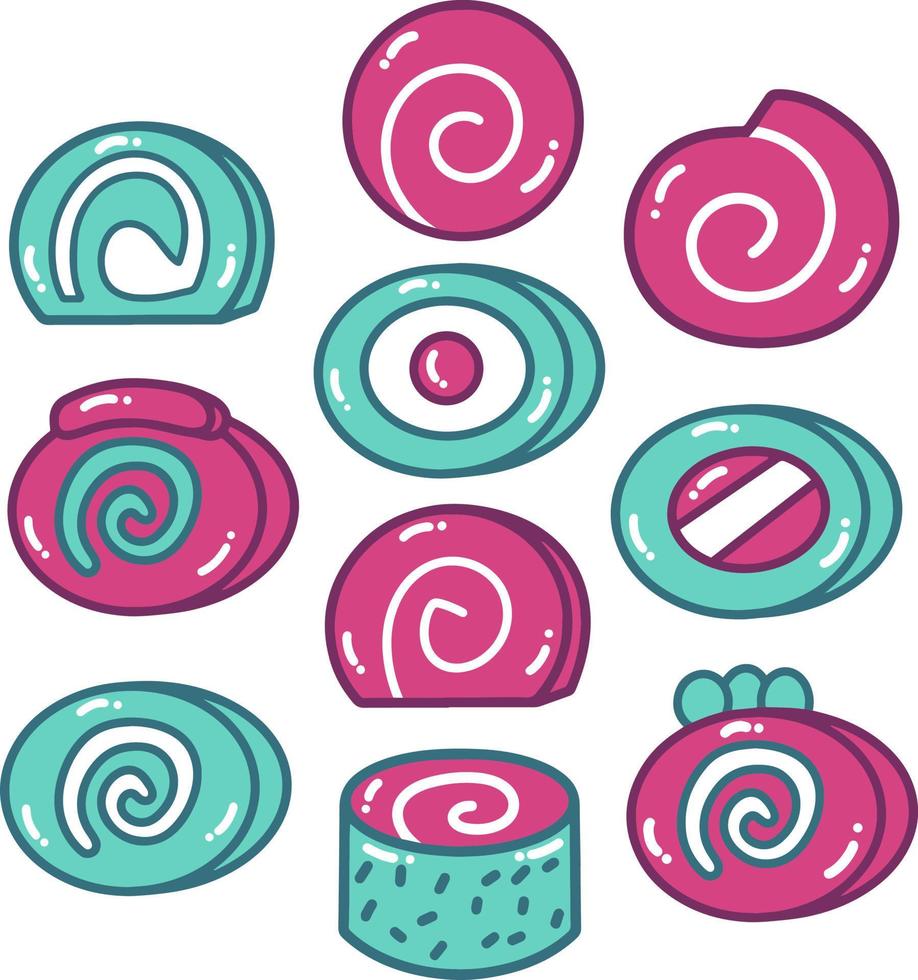 roolcake element doodle illustratie vector