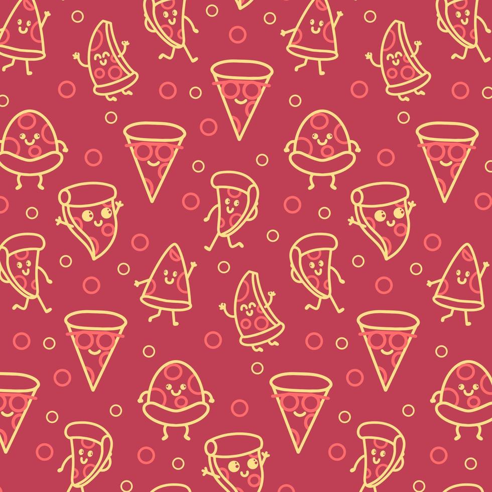 schets pizza cartoon patroon achtergrond vector