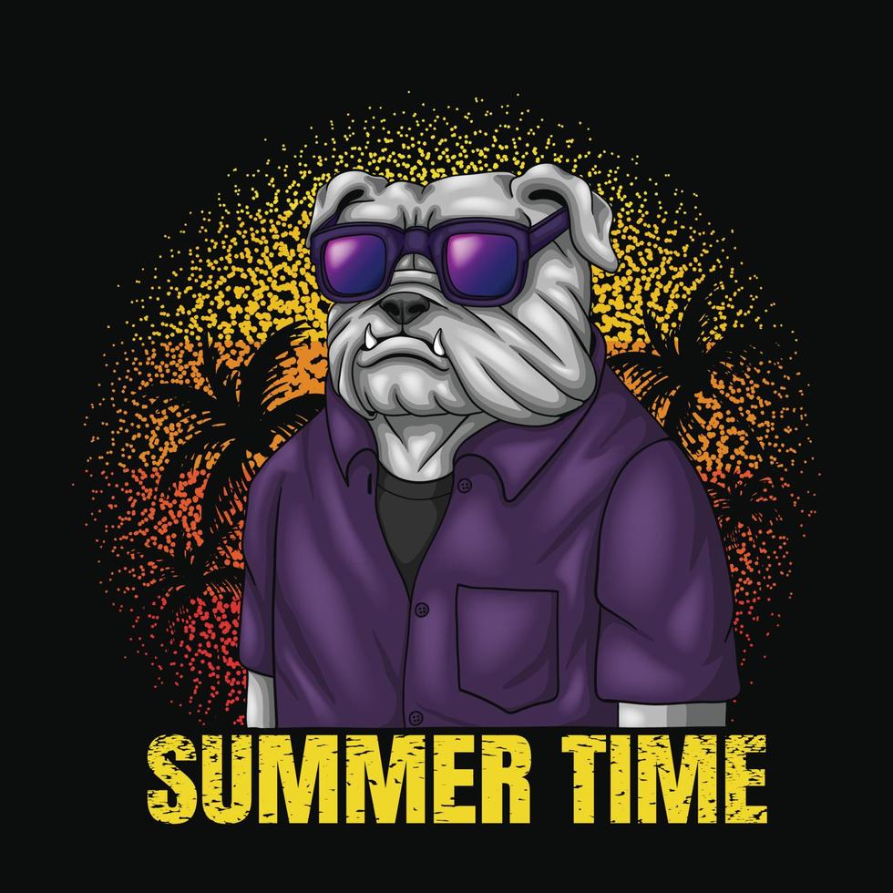 bulldog klaar vakantie zomertijd vectorillustratie vector