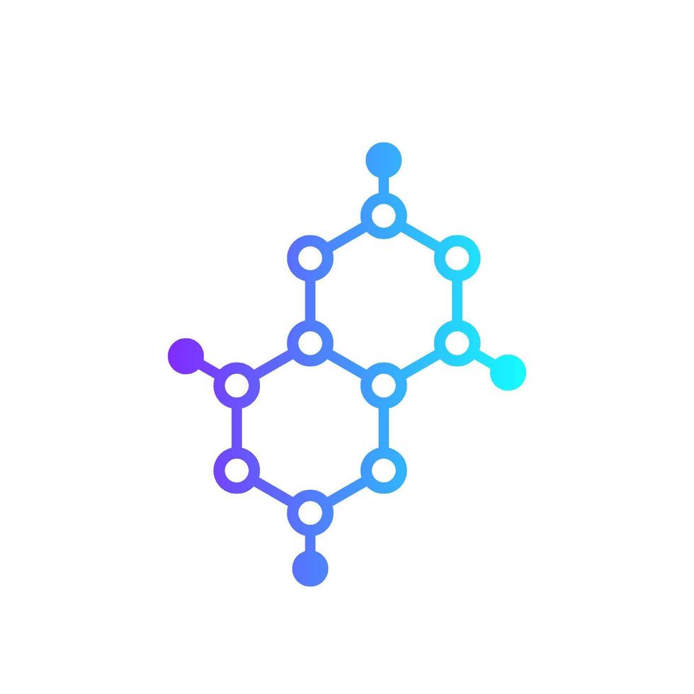 polymeer molecuul pictogram op wit vector