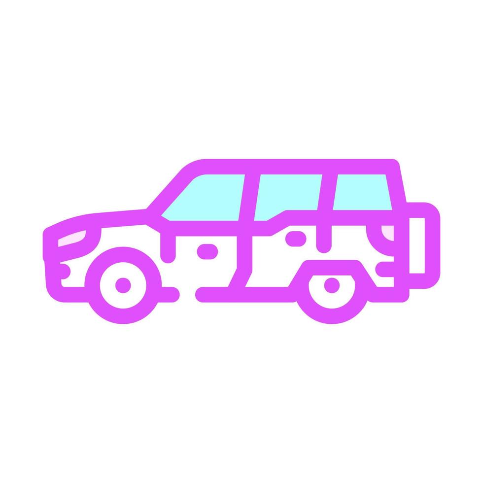 suv hoog kruis auto kleur pictogram vectorillustratie vector