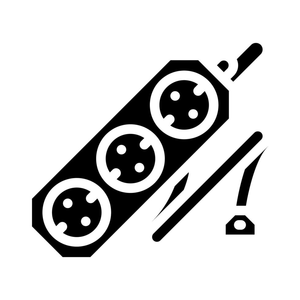 snoer socket glyph pictogram vectorillustratie vector