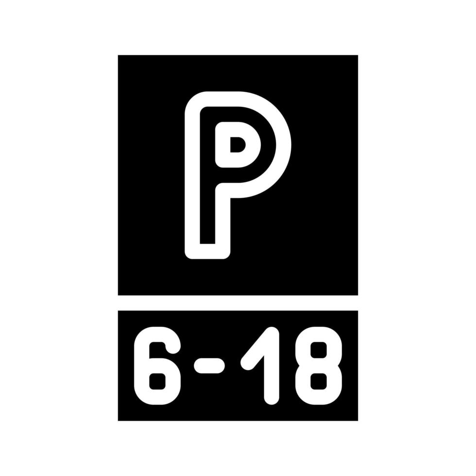 parkeren werktijd mark glyph pictogram vectorillustratie vector