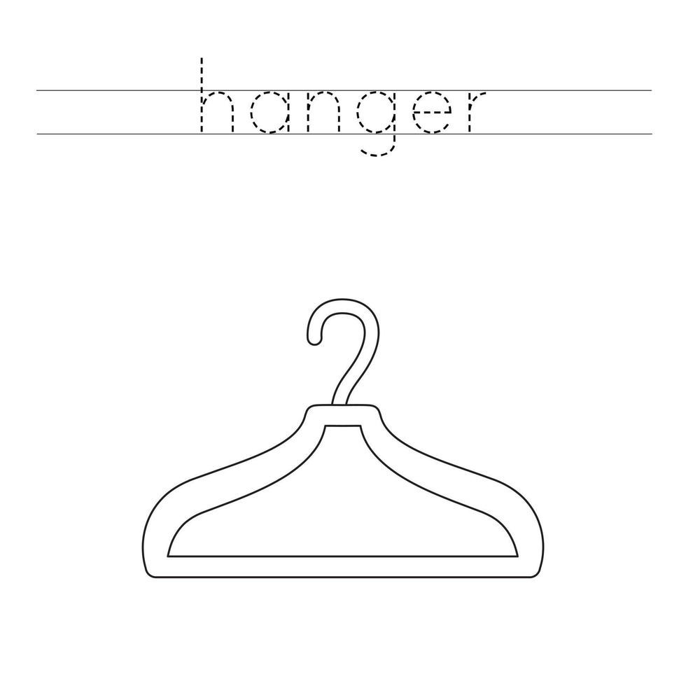 spoor woord en kleur cartoon hanger. vector