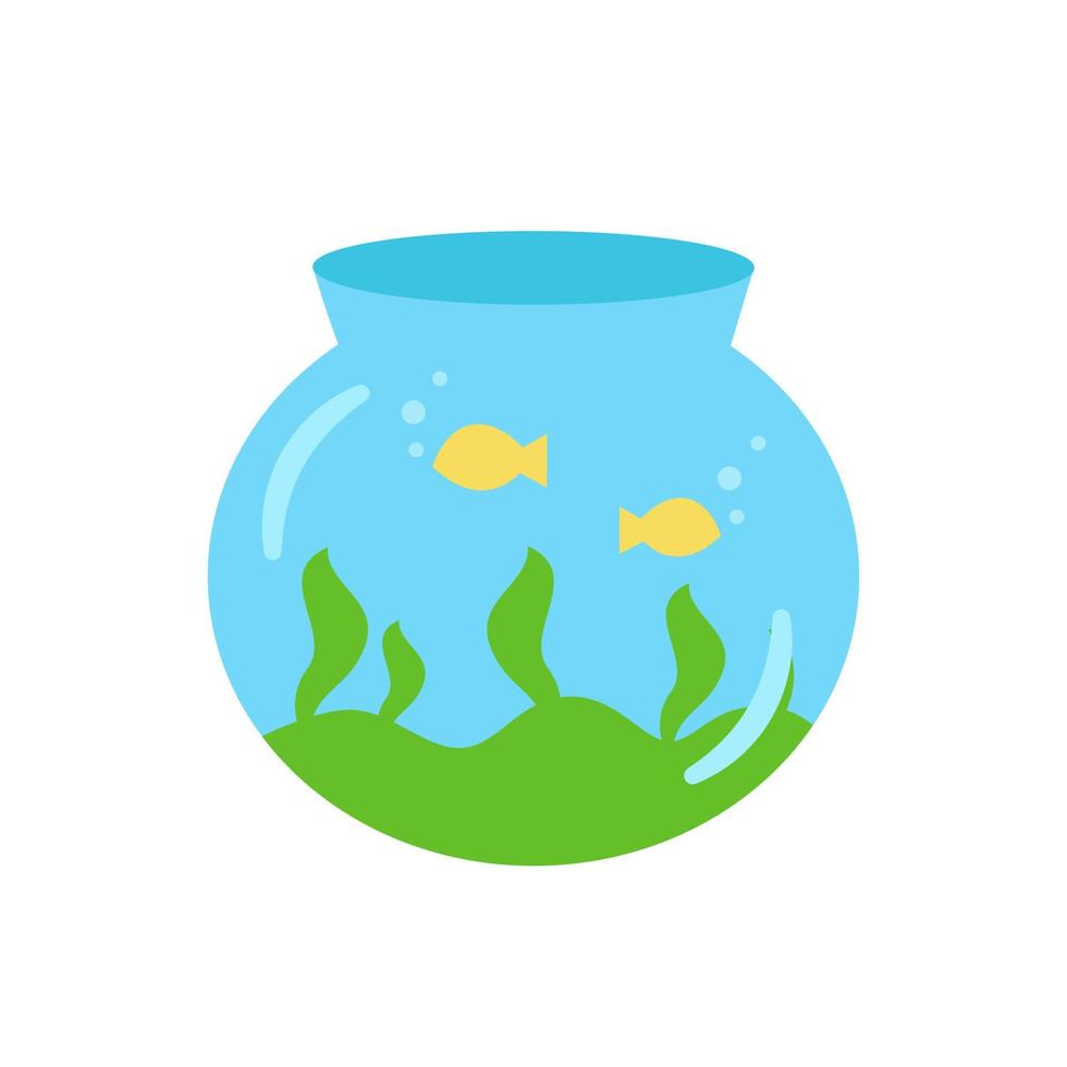 vectorillustratie van glazen aquarium op witte achtergrond. vector