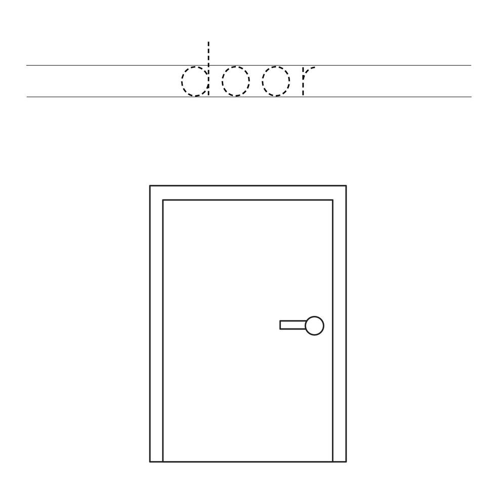 spoor woord en kleur houten deur. vector