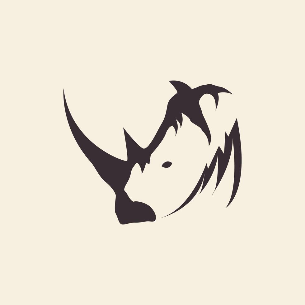 hoofd neushoorn hipster logo ontwerp vector grafisch symbool pictogram illustratie creatief idee