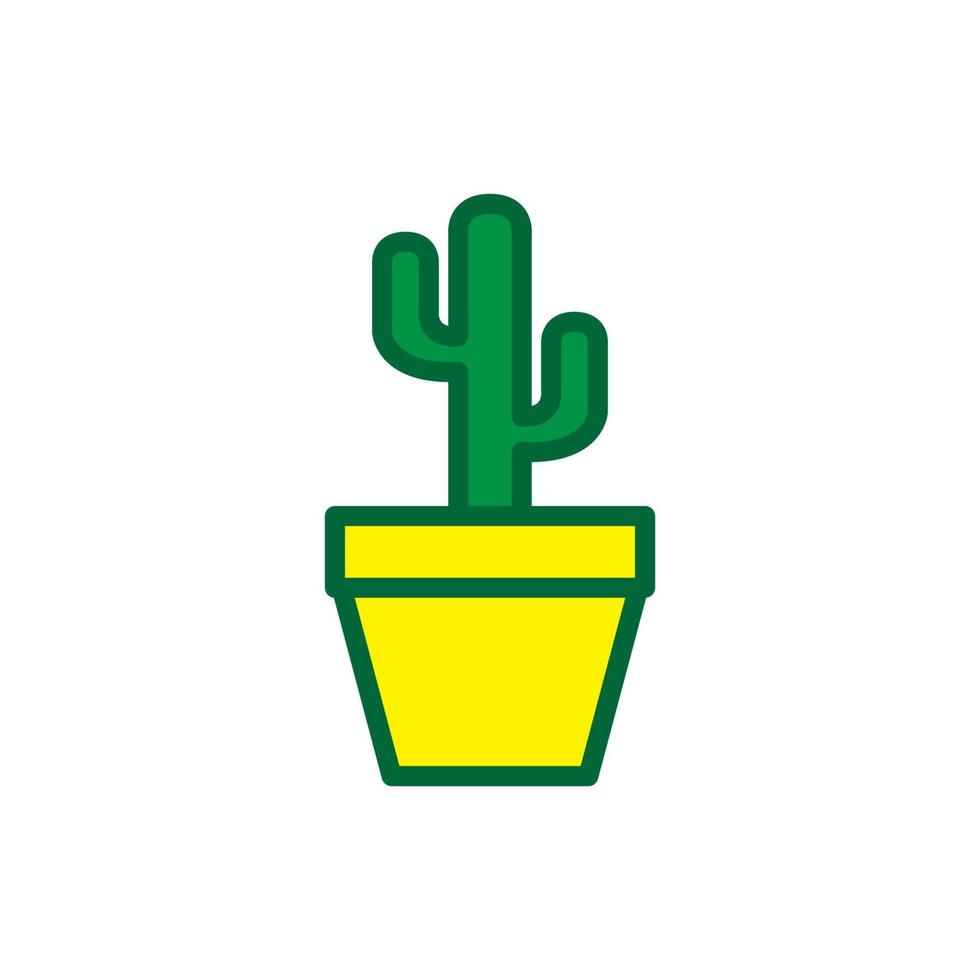 kleurrijke pot met plant cactus logo ontwerp vector grafisch symbool pictogram illustratie creatief idee