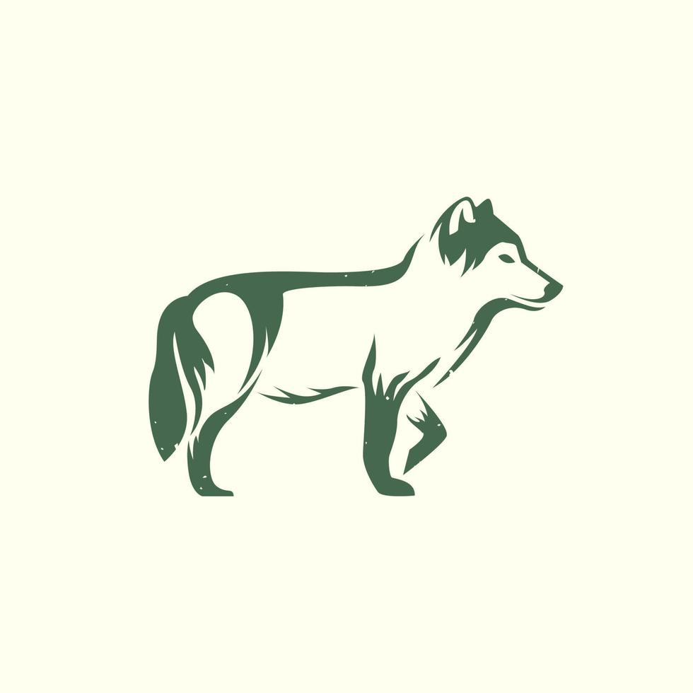 geïsoleerde wilde wolf vintage eenvoudig logo ontwerp vector grafisch symbool pictogram illustratie creatief idee