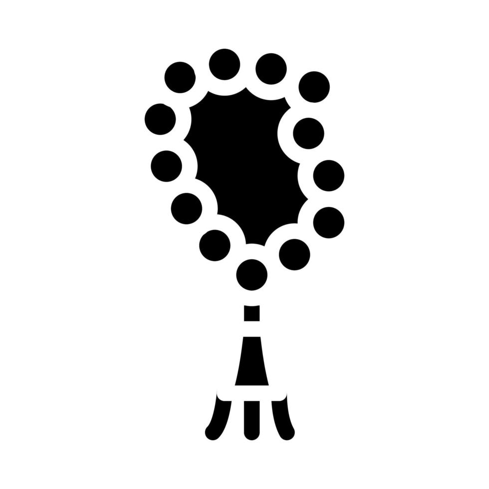 kralen religie glyph pictogram vectorillustratie zwart vector