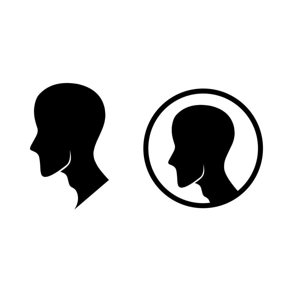 menselijk hoofdpictogram met silhouetstijl vector