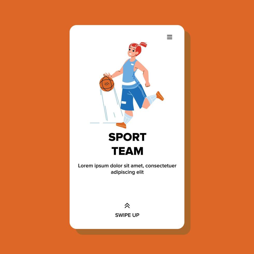 sport team spel basketbal spelen meisje vector