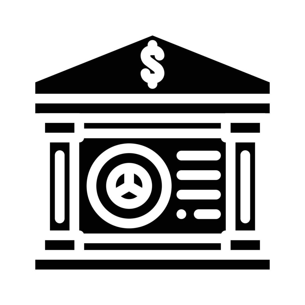 storten passief inkomen van bank glyph pictogram vectorillustratie vector