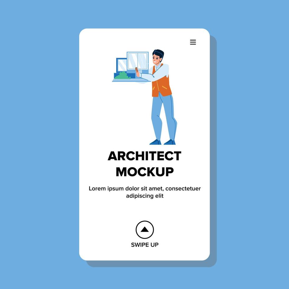 architect mockup presenteren ontwerper man vector