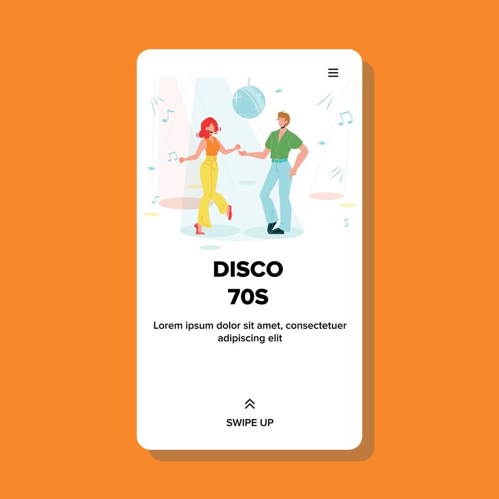 disco 70s dansend paar club dansvloer vector