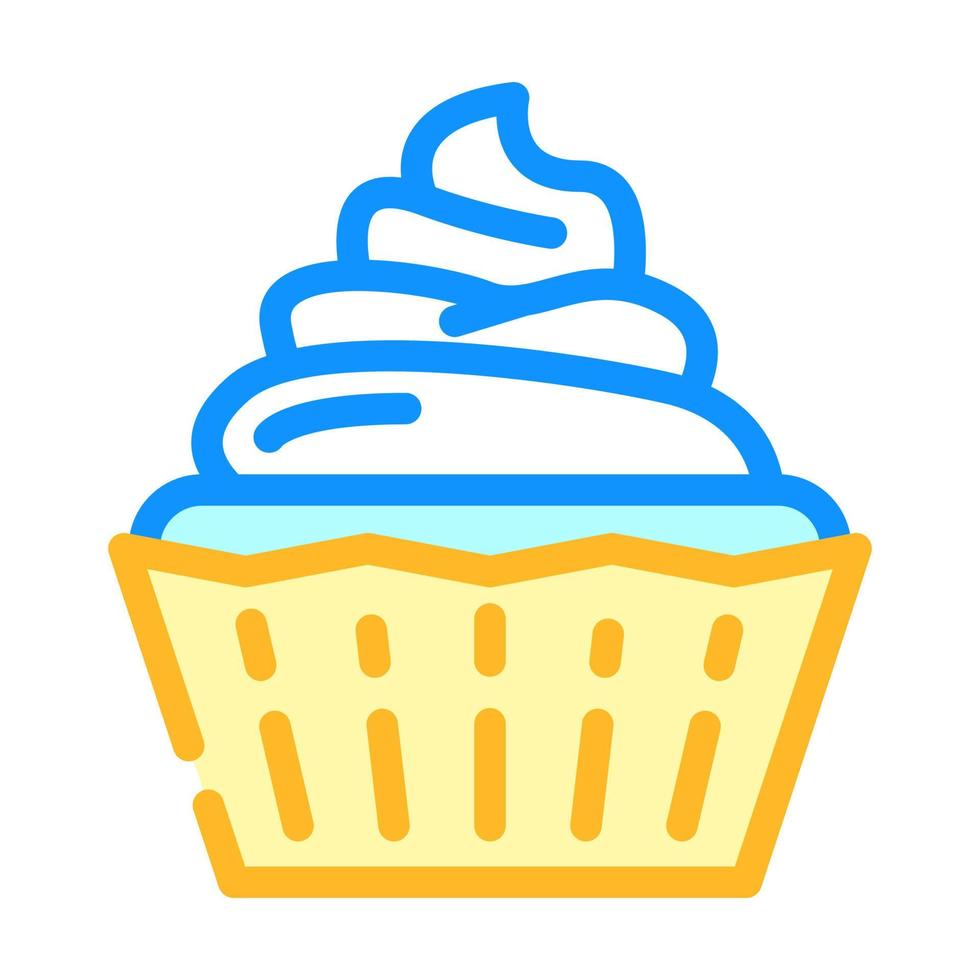 romige cupcake kleur pictogram vectorillustratie vector