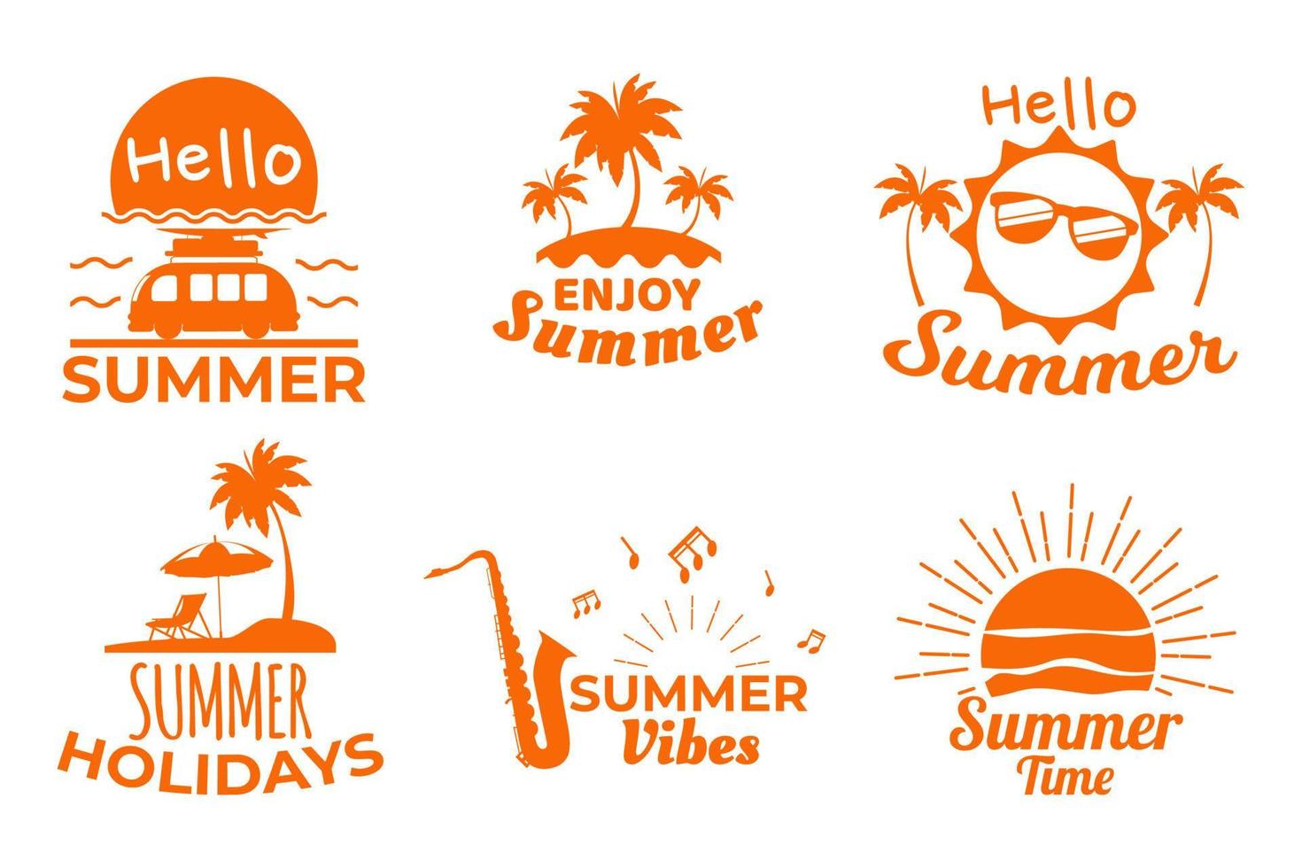 set zomerlabels. elementen van de zomervakantie vector