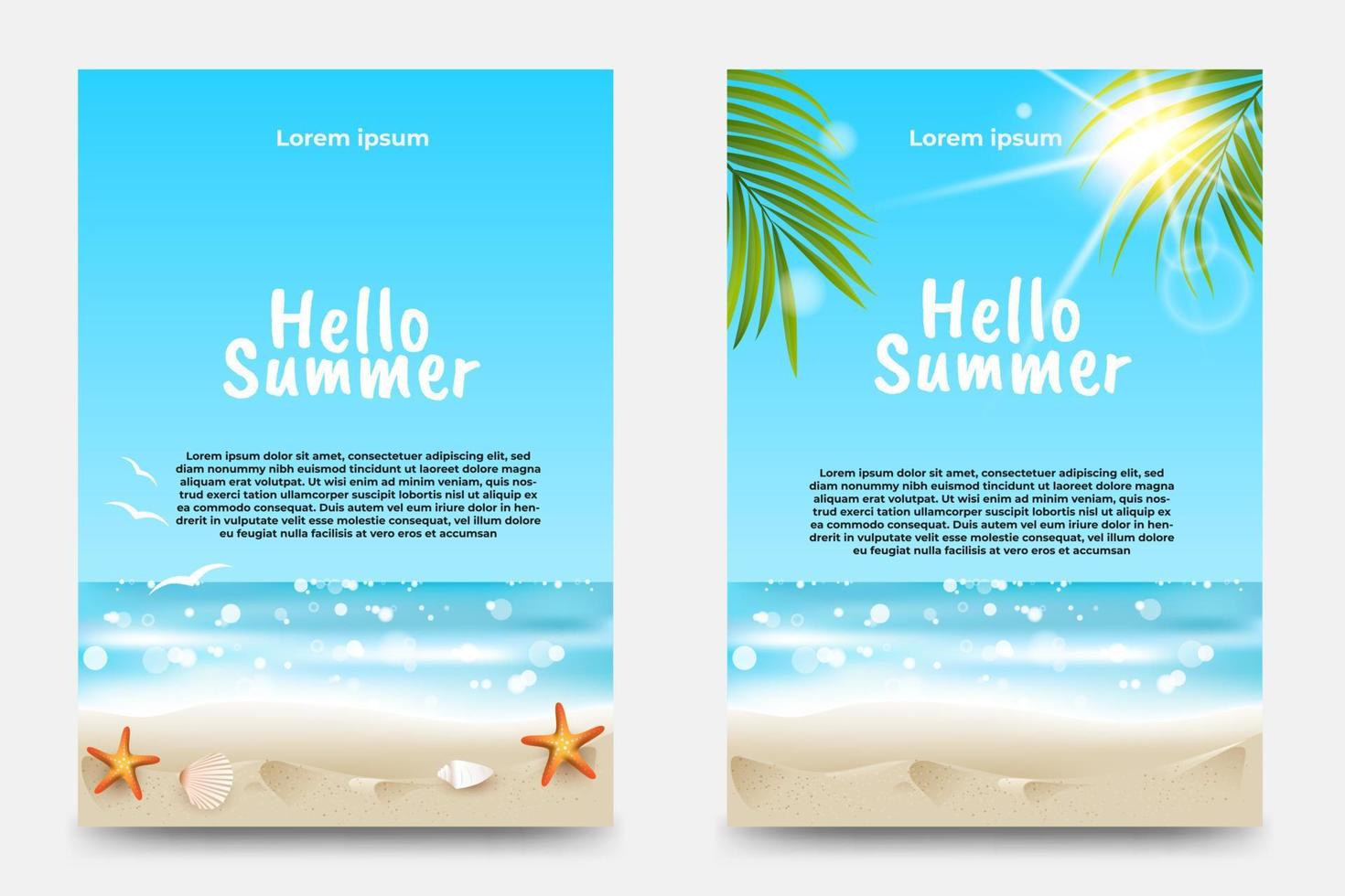 zomer flyer ontwerp. tropisch strand achtergrond. vector