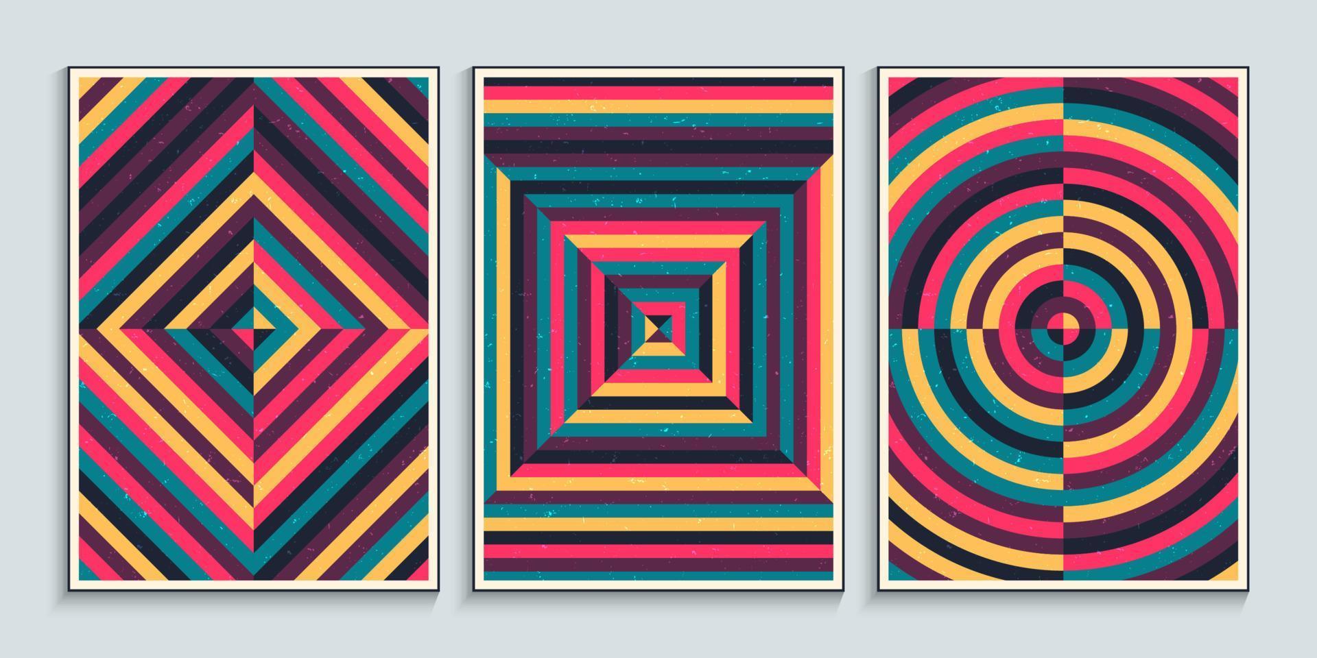 kunst aan de muur posters met geometrische naadloze patronen vector