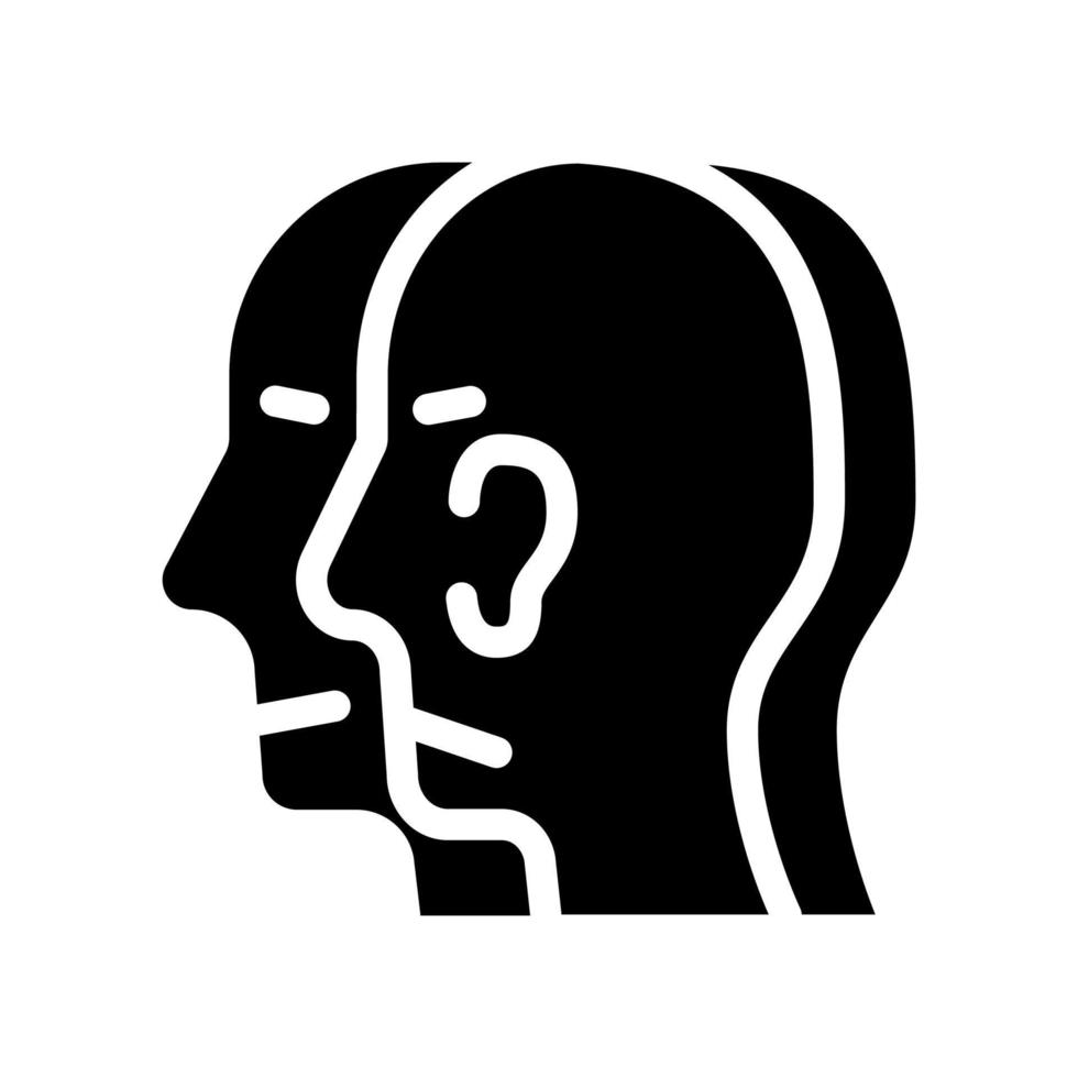 gespleten persoonlijkheid glyph pictogram vectorillustratie zwart vector