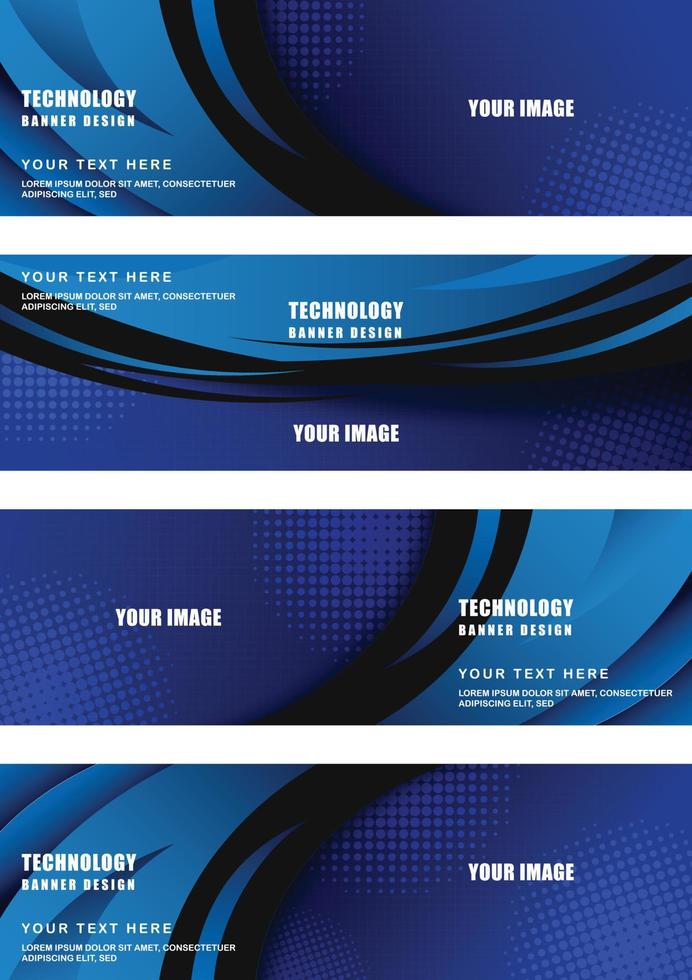 technologieconcept voor webbannersjabloon of brochure, blauwe kleur. vector