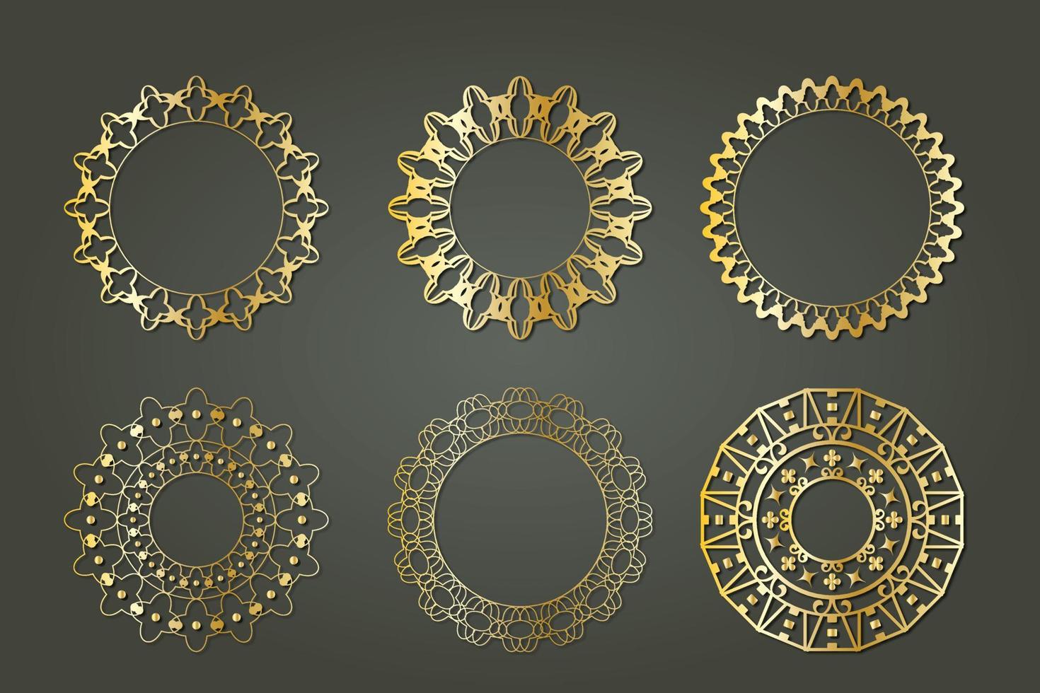 gouden element luxe koninklijk ornament cirkelvormig bloemen victoriaans vector