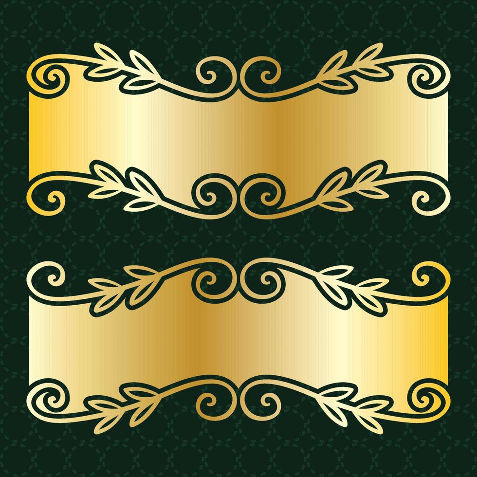 luxe koninklijke banner label antieke sier gouden decoratieve plaat frame grens vector