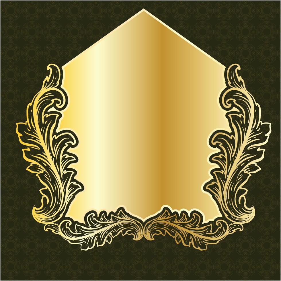 luxe koninklijke decoratieve banner label board frame gouden bloemen sier vector