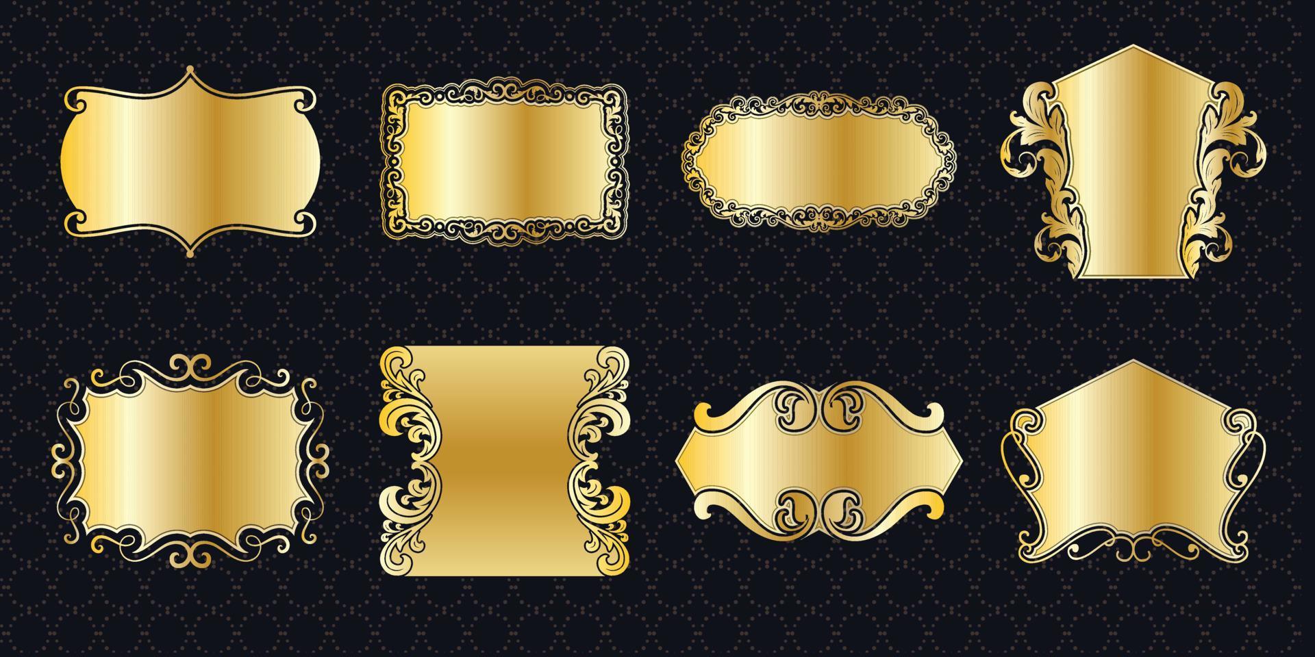 frame set grens sierlijke vintage gouden klassiek sier antiek elementen grafisch banner decoratie elegante collectie bundel vector