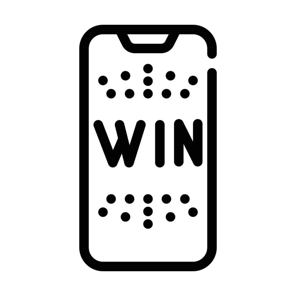 win smartphone scherm lijn pictogram vectorillustratie vector