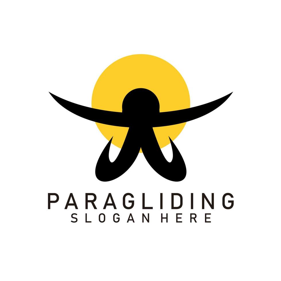 paragliding ontwerp pictogram logo vector kunst