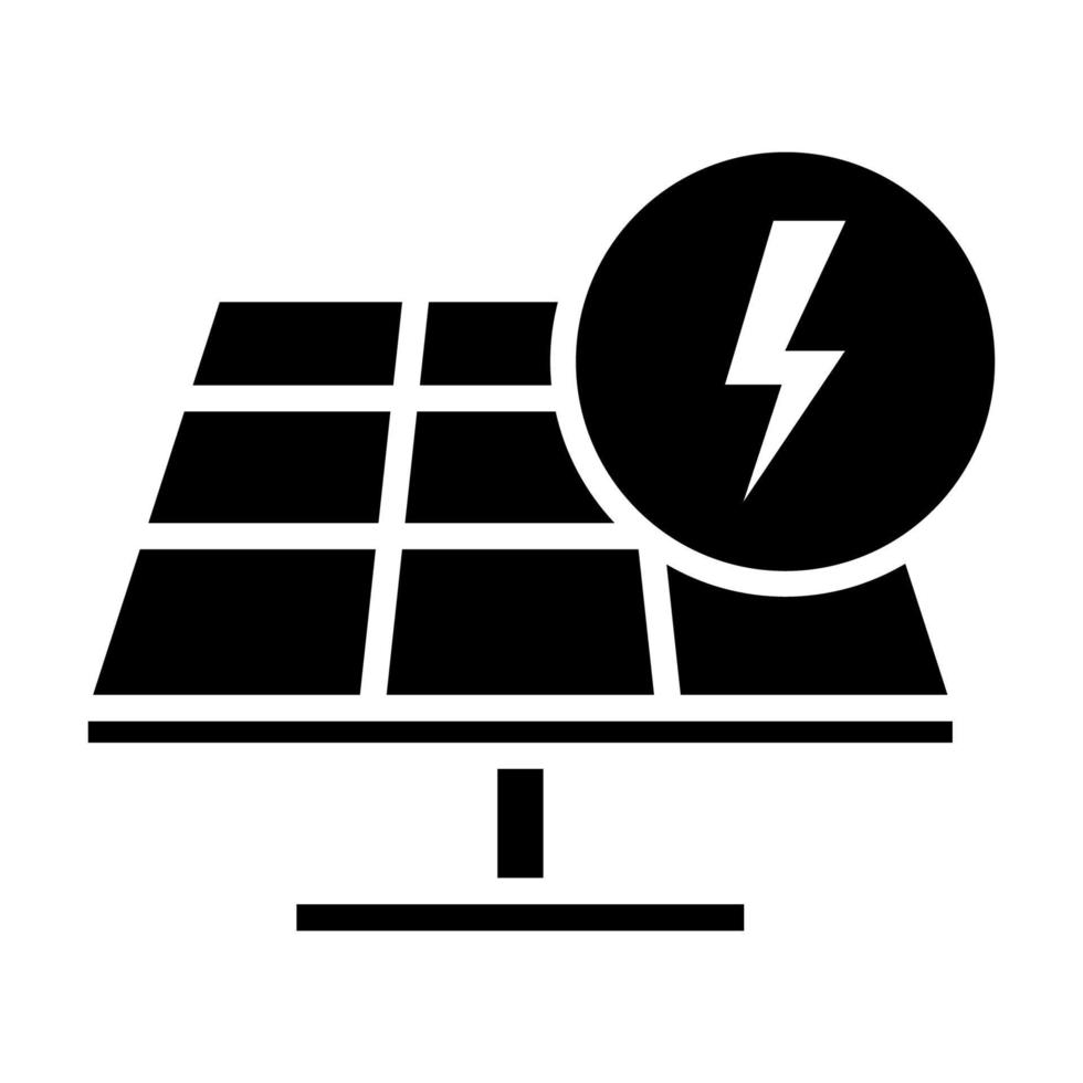 zonnepaneel icoon. alternatieve energie-industrie. hernieuwbare en schone energie. elektriciteitsopwekking uit zon vector