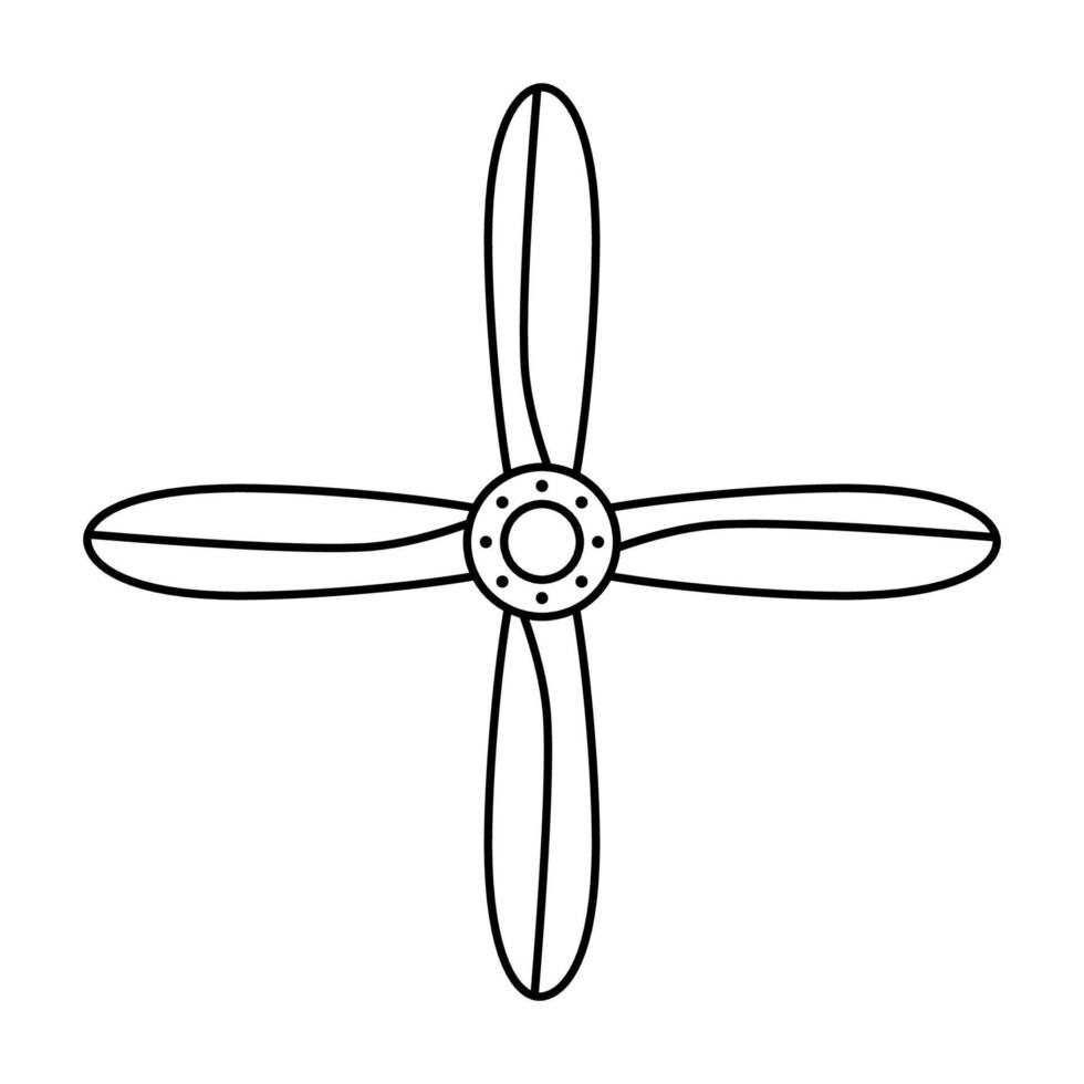 vintage vliegtuigschroef. propeller van vliegtuig, icoon. vector propeller illustratie