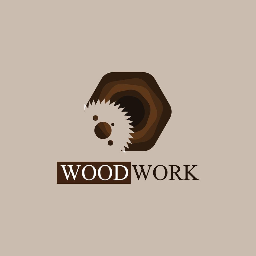 houtwerk logo. illustratie van zaagblad en houtstructuur. vector