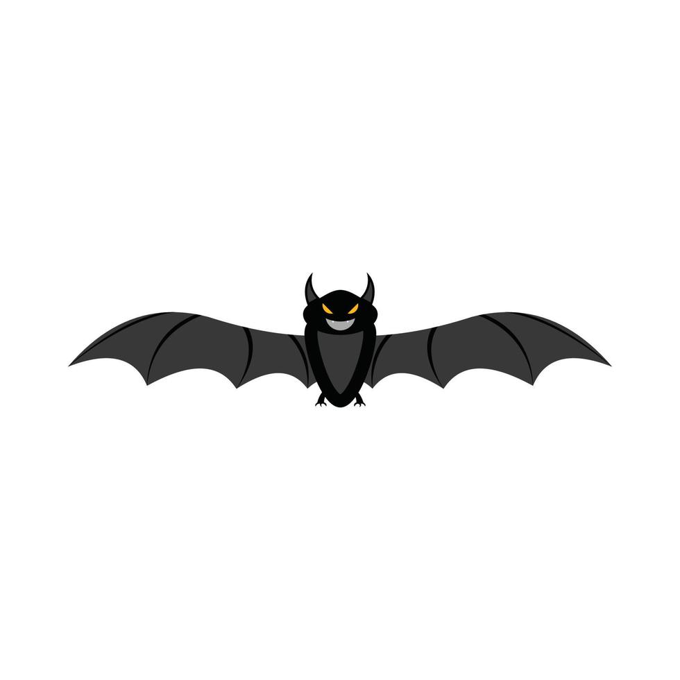 halloween enge vleermuis ontwerp vectorillustratie. zwart vleermuisontwerp met gele en houten kleurtint. Halloween-feestelementen ontwerpen met een enge vleermuis. vector