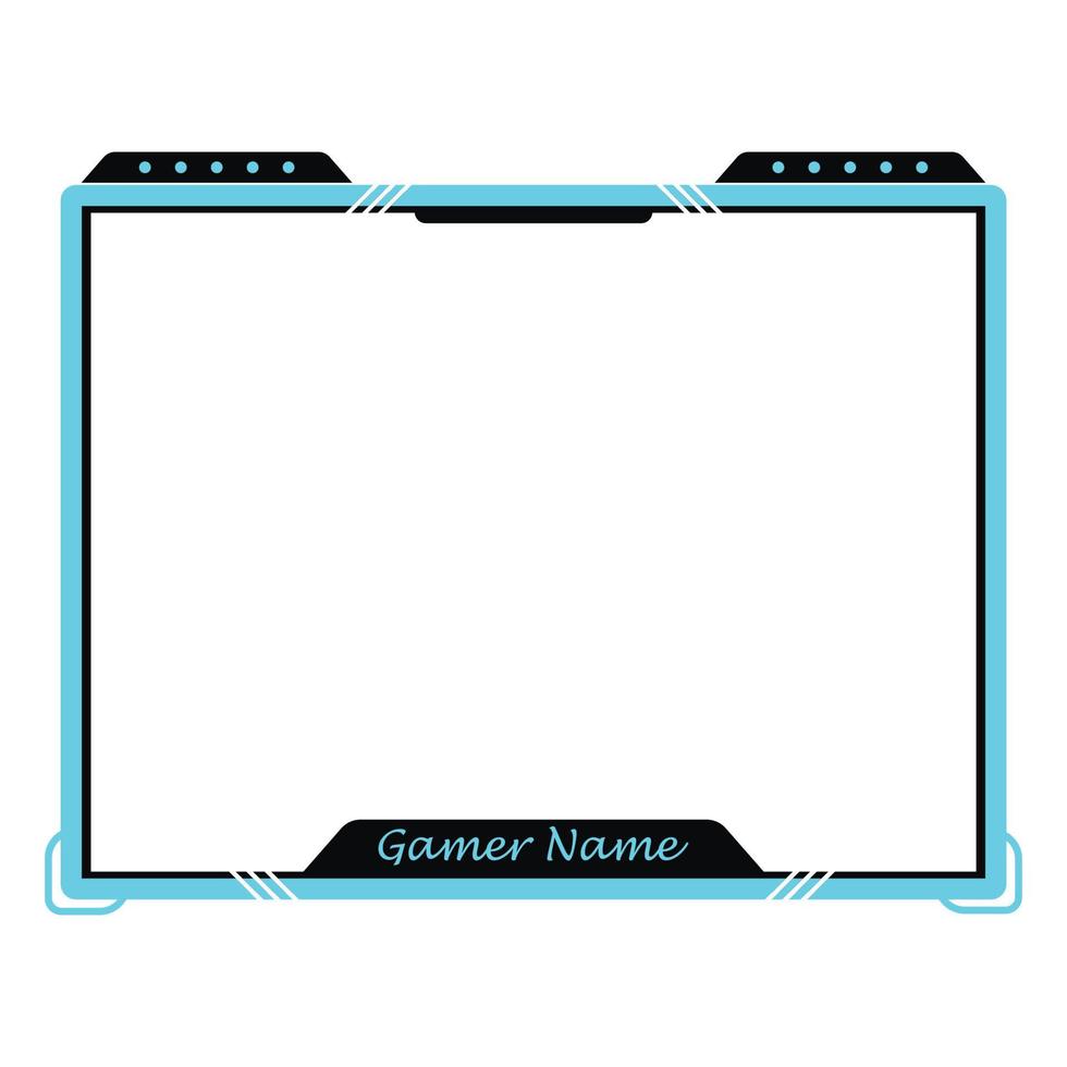 gaming frame overlay voor de live streamer. gamer-overlay voor livestreamers. blauw en zwart stijlvol live gaming-overlayframe. livestream-overlay voor online gamers. vector