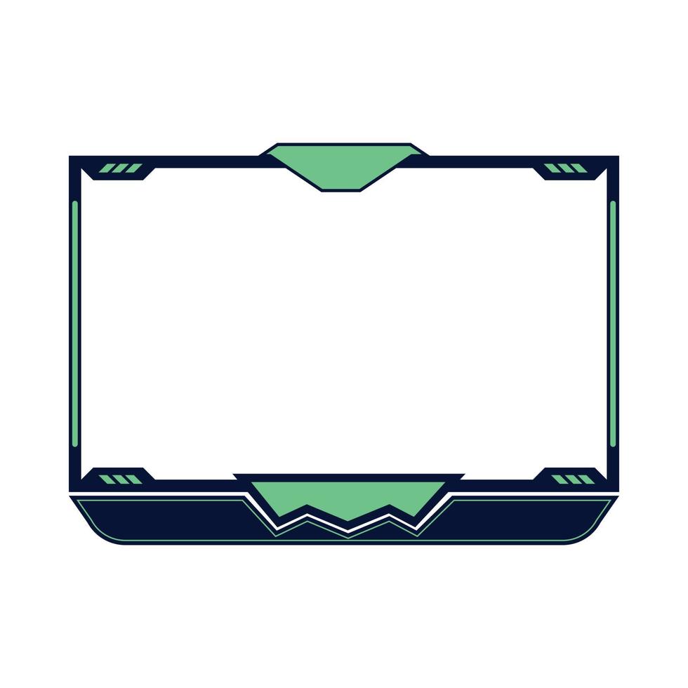 streaming stijlvolle overlay voor live gamers vector design. gaming frame overlay ontwerp met groene en donkerzwarte kleurtint. stijlvolle overlay voor live streamers vectorillustratie.