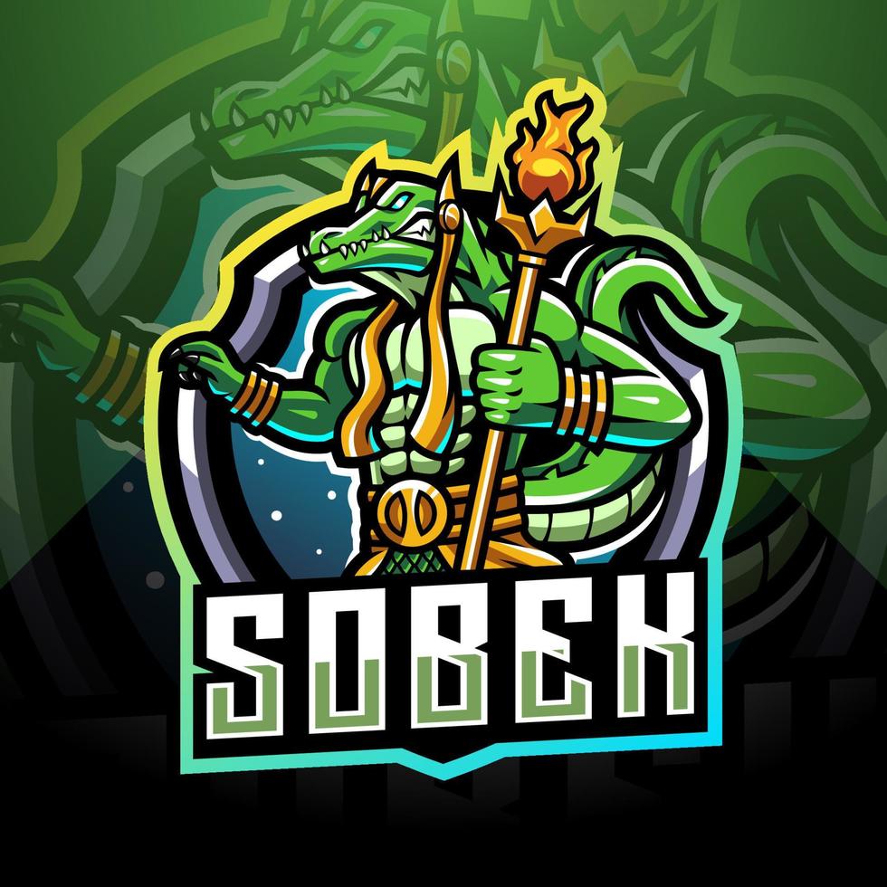 sobek esport mascotte logo ontwerp vector