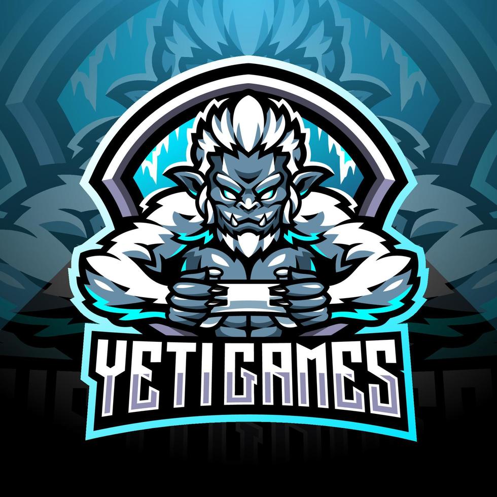 yeti games esport mascotte logo ontwerp vector