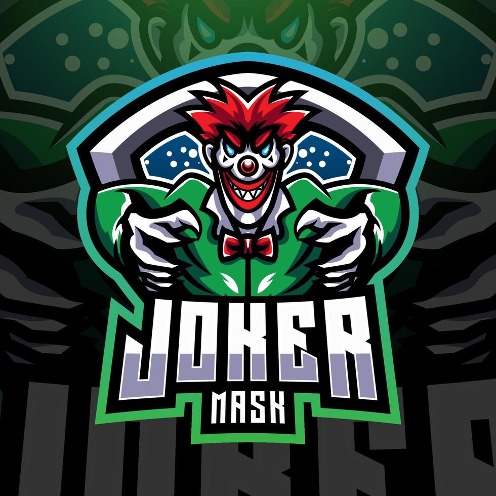 joker masker esport mascotte logo ontwerp vector